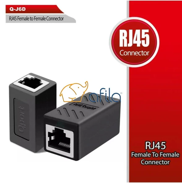 Qport Q-j6d Cat6 Rj45 Dişi Dişi Ara Konnektör (Birleştirici Aparat) RJ45 UZATMA APARATI ürün görseli 1