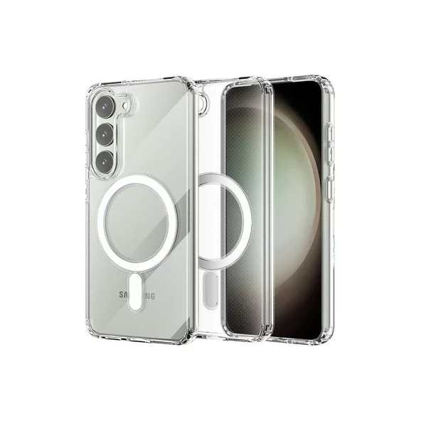 Samsung Galaxy S23 Kılıf Magneticsafe Şeffaf Silikon - Şeffaf ürün görseli 1