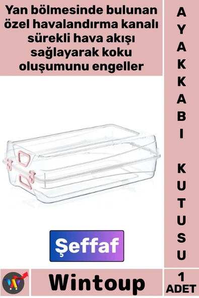 #Ayakkabı Şeffaf Plastik Havalandırmalı Kokusuz Pratik Saklama Organizeri Kadın Ayakkabı Kutusu ürün görseli 1