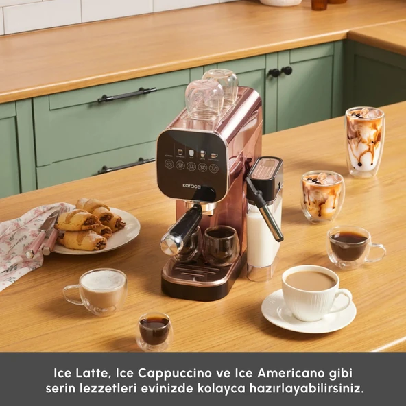 Karaca MyCaffe Barista S20 Entegre Süt Hazneli Otomatik Espresso ve Latte Makinesi Copper 900 ml 1360W ürün görseli 1