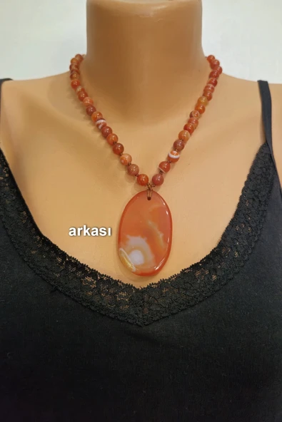 Karnelyan Akik Kolye 663-5 - Resim 3