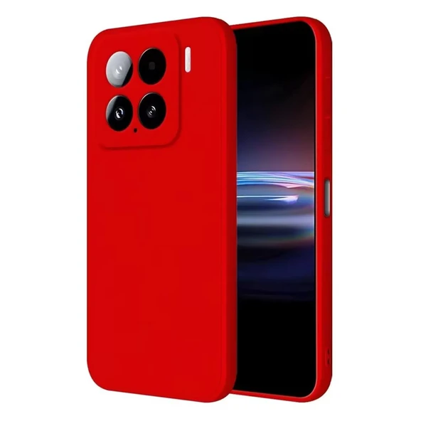 Xiaomi Mi 15 Pro Kılıf Nano İçi Kadife Silikon - Kırmızı ürün görseli 1