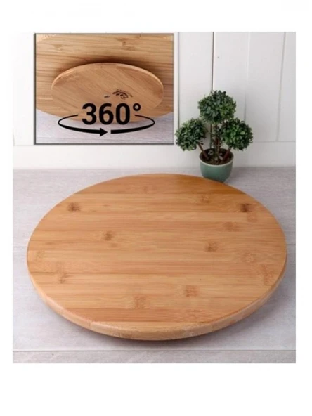 Balsa BLS DPT32 Dönerli Yuvarlak Ahşap Peynir Tabağı 32 cm ürün görseli 1