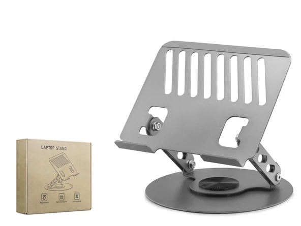 Karbon Çelik 360 Derece Dönebilen Ergonomik Laptop Standi - Gri HDX8018 ürün görseli 1