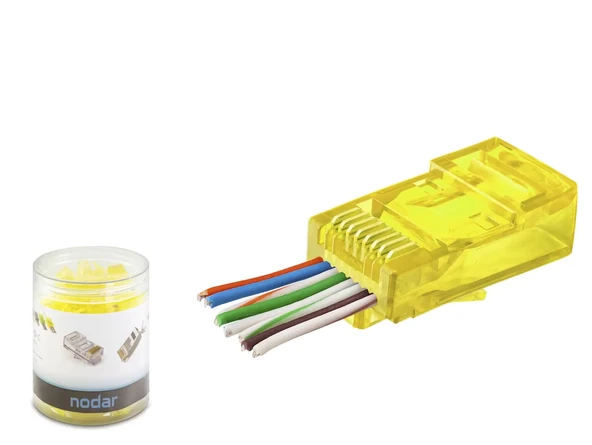 Cat6 Ez Rj45 Konnektör - 100 Adet Sari / Özel Plastik Kutulu ND2400 ürün görseli 1