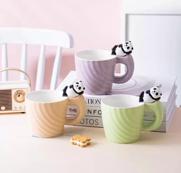 Panda Motifli Seramik Kupa Bardak ürün görseli 1