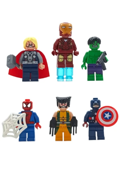 LEGO Tutkunlarını Heyecanlandıran Set: 5cm. Avengers 6'lı Figür ve Aksesuarları Oyun Seti ürün görseli 1