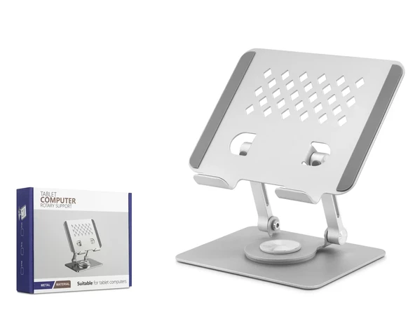 Metal 360 Derece Dönebilen Ergonomik Tablet Ve Laptop Standi - Silver HDX8021 ürün görseli 1