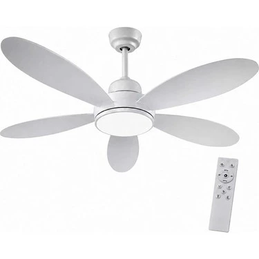 LED Ampullü Tavan Vantilatörü - 52 Cm Çap Genişliği - Uzaktan Kumandalı 3 Renk Tonu Seçimli - Kademe ve Zaman Ayarlı - E27 Duylu ürün görseli 1
