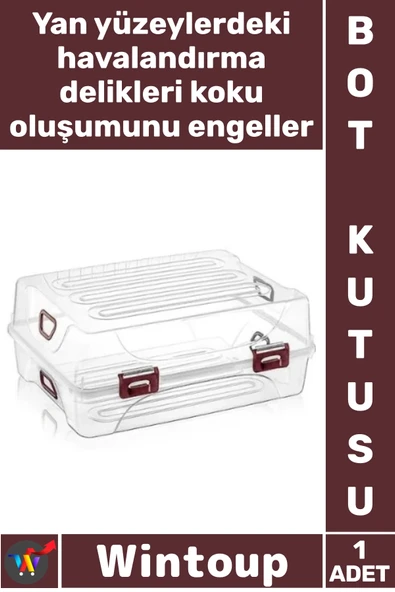 #Kutu Şeffaf Plastik Havalandırma Delikli Katlanabilir Saplı Ergonomik Modüler Bot Saklama Kutusu ürün görseli 1