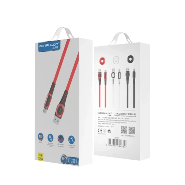 Dc01 Süper Hızlı Micro Usb Kablo 1m 2.4a - Siyah - Resim 2