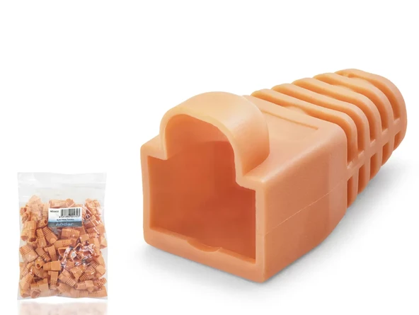 Rj45 Konnektör Papuç - 100 Adet Turuncu / Ekonomik Poşet Paket ND2432 ürün görseli 1