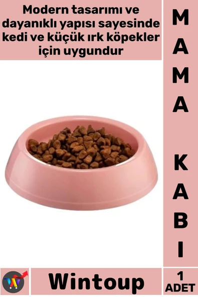 #MamaKabı Sağlam Plastik Yıkanabilir Kedi Köpek Evcil Hayvan Kabı Dayanıklı Büyük Yuvarlak Mama Kabı ürün görseli 1