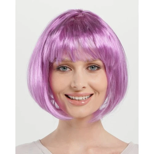 Düz Kesim Küt Parti Peruğu Rose Pembe ürün görseli 1