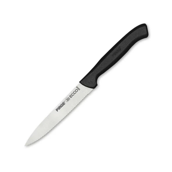 Pirge 38049 Ecco Tırtıklı Sebze, Et, Biftek Steak Bıçağı 12 Cm - Siyah ürün görseli 1