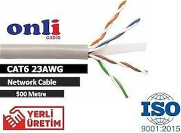 Onli ER-6002 U-UTP 23 AWG CCA CU 500 Metre Cat6 Kablo ürün görseli 1