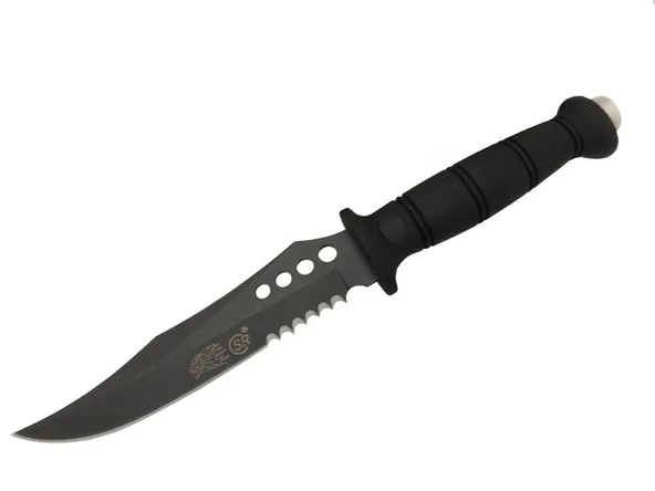 Sr S008b Lejyoner Tırtıklı Outdoor Bıçağı 29 Cm - Kauçuk Sap, Perçinli ürün görseli 1