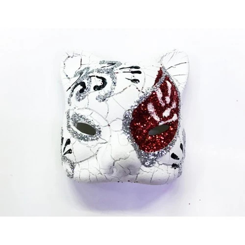 Kırmızı İşlemeli Seramik Venedik Kedi Magnet ürün görseli 1