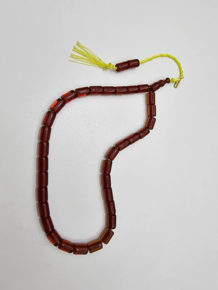 Omari İmzalı Sertifikalı Alman Faturan Sıkma Kehribar Tesbih 11x7,5 mm ürün görseli 1