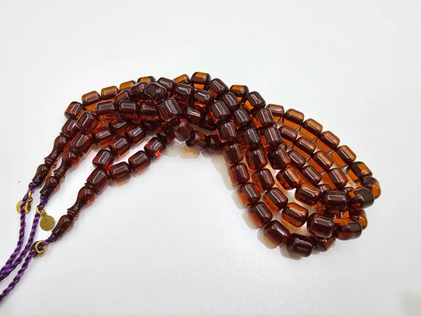 Han Faturan Hasan Ayhan İmzalı Sertifikalı 1. Sınıf Alman Faturan Sıkma Kehribar Tesbih 9x10 mm Kapsül Kesim ürün görseli 1