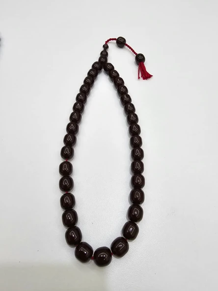 Omari İmzalı Sertifikalı Alman Faturan Sıkma Kehribar Tesbih 11,7x11,2 mm Kapsül Kesim ürün görseli 1