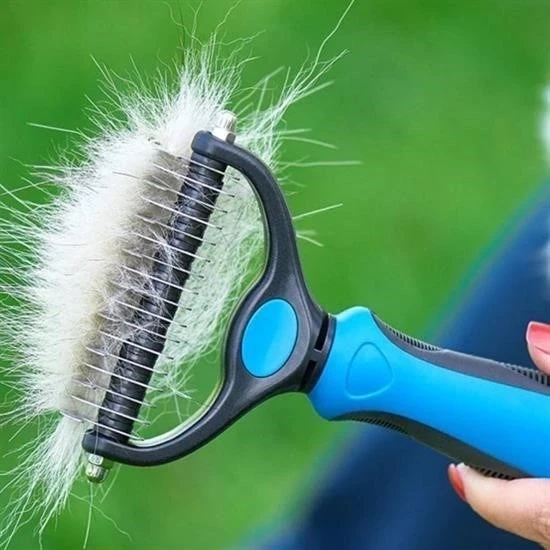 Plastik Saplı Metal Kedi Köpek Bakım Kıtık Tüy Topak Açıcı Tarak ürün görseli 1