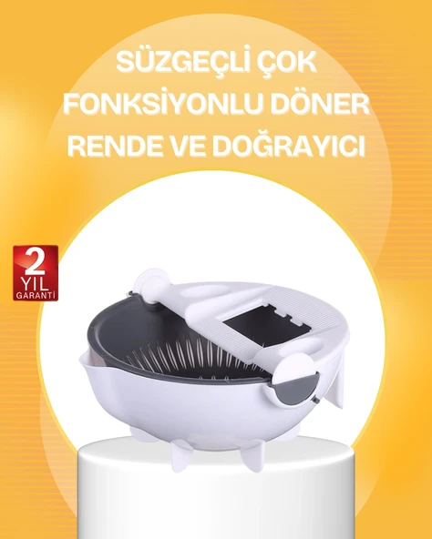 5 Fonksiyonlu Döner Süzgeçli Rende Ve Dilimleyici At ürün görseli 1