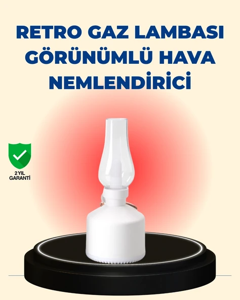Kablosuz Retro Buhar Makinesi Gaz Lambası Tasarım Ledli Difüzör ürün görseli 1