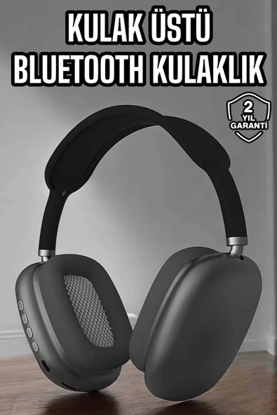 P9 Plus Hi-fi Ses Kalitesi Ayarlanabilir Mikrofonlu Bluetooth Kulaklık Siyah ürün görseli 1