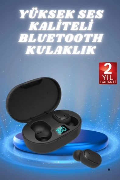 Kulaklık Dijital Göstergeli Bluetooth Bağlantılı Kablosuz Kulak İçi Mikrofonlu Dokunmatik Kontrol ürün görseli 1