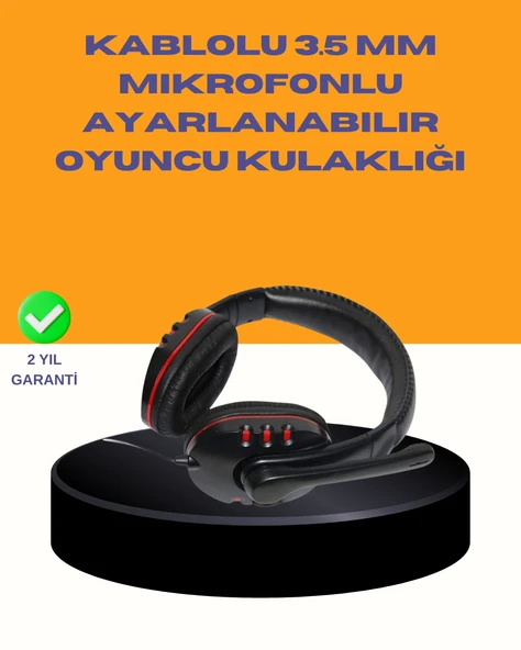 Kırmızı Stereo Kulaklık Yüksek Ses Performansı Dayanıklı Kablo Ve Mikrofonlu Tasarım ürün görseli 1