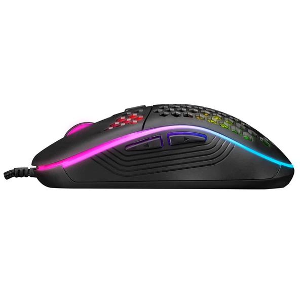 Everest SM-G66 X-HOLE Usb Siyah 7D Optik 8000dpi LED Işıklı Gaming Oyuncu Mouse ürün görseli 1