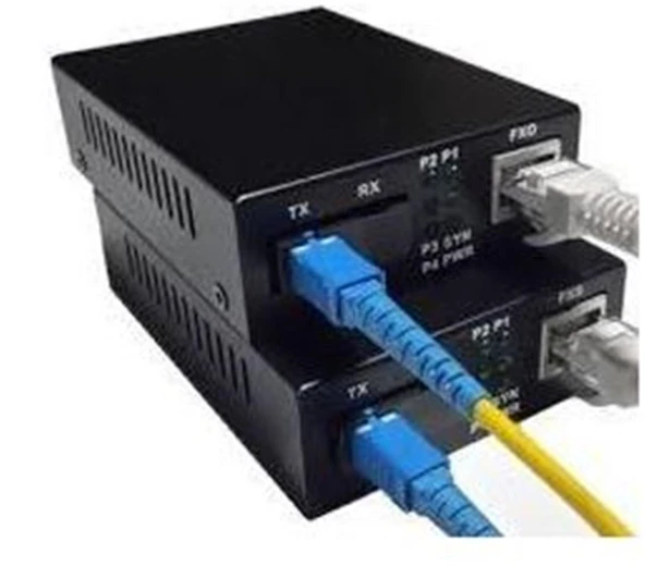 Teldata Media Converter Single Mode 10-100-1000 3 Km Only SC-SX TX-A-B-KITSET ürün görseli 1