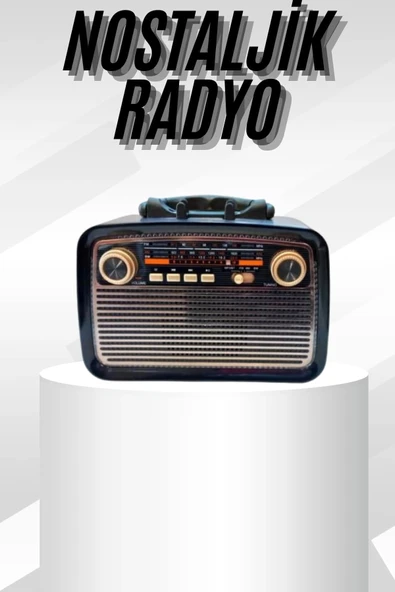 Müzik Kutusu Bluetooth Bağlantılı El Fenerli Nostaljik Tasarım Radyo ürün görseli 1