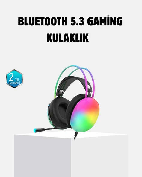 Kablosuz Kulaklık Rgb Aydınlatmalı Bluetooth 5.3 Uzun Pil Ömürlü ürün görseli 1