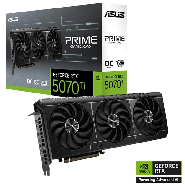 Asus Prime GeForce RTX5070Ti OC 16GB GDDR7 256 Bit DLSS 4 PRIME-RTX5070TI-O16G Ekran Kartı ürün görseli 1