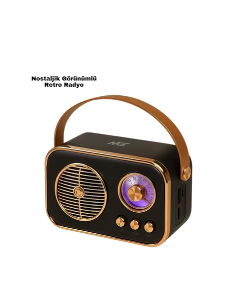 Vintage Bluetooth Radyo – Tf Kart Ve Fm Destekli Taşınabilir Nostaljik Model ürün görseli 1
