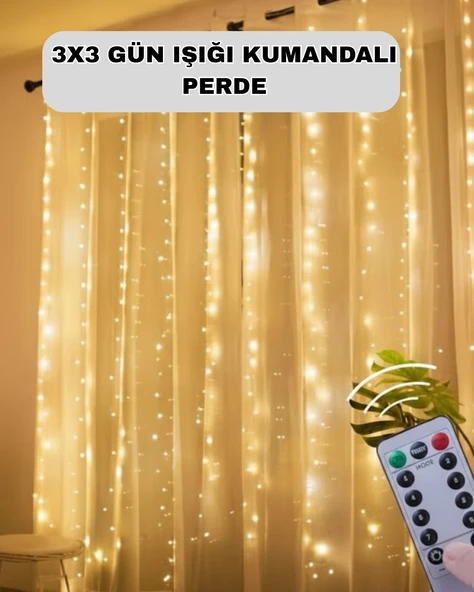 Uzaktan Kumandalı Perde Tipi Günışığı Peri Led Işık Dekorasyon ürün görseli 1