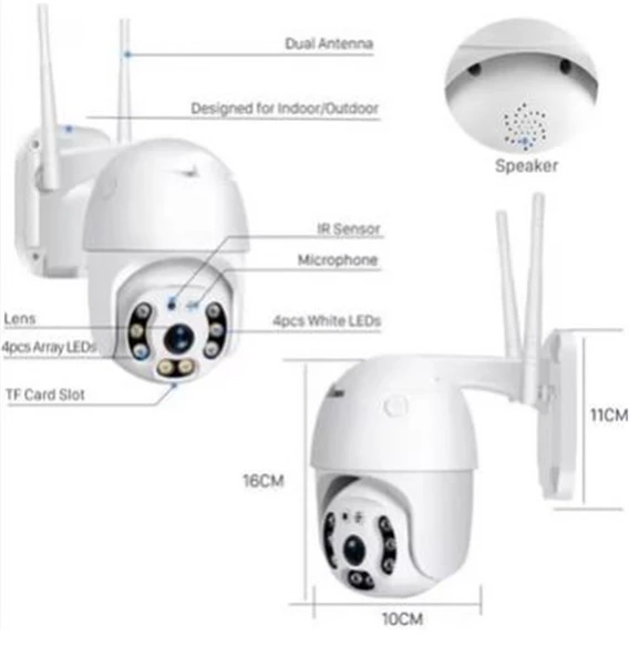 Apronx APX-WP70 3mp 2.8mm 8 LED Wifi Ptz Kamera ürün görseli 1