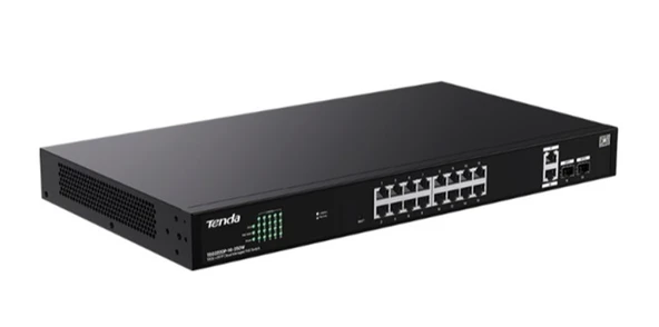 Tenda TEG2220P-16-250W 16 Port 10-100-1000 POE +2 SFP Switch Cloud Yönetilebilir Çelik Kasa Switch ürün görseli 1