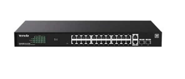 Tenda TEG2228P-24-410W 24 Port 10-100-1000 + 2 Port SFP + 2 Port Uplink Cloud Yönetilebilir ürün görseli 1