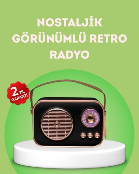 Nostaljik Retro Radyo – Bluetooth, Usb Ve Fm Özellikli Şık Tasarım ürün görseli 1