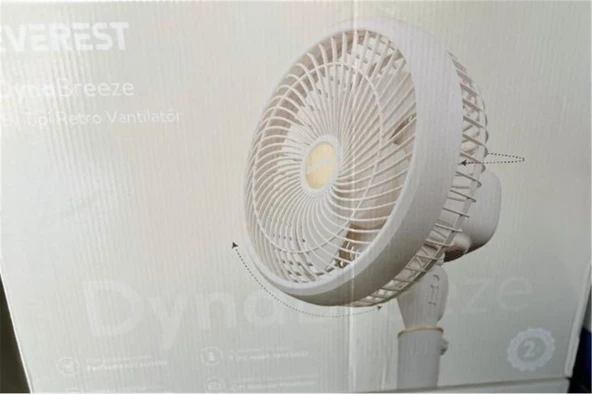 Everest FAN12 DynaBreeze Krem-Gold 9" 70W 3 Hız Kademeli 2000RPM Çift Motorlu Vantilatör- Pervanesi ürün görseli 1