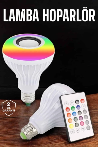 Kablosuz Bluetooth Hoparlör Led Lamba ürün görseli 1