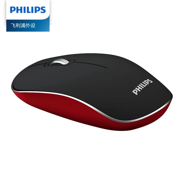Philips SPK7323HS-93 Black and Red Kablosuz Sessiz Optik Mouse ürün görseli 1