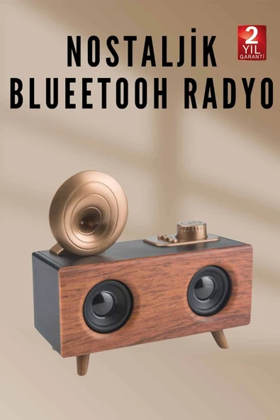 Nostaljik Radyo Bluetooth Bağlantılı Şarjlı Yüksek Ses Kaliteli ürün görseli 1