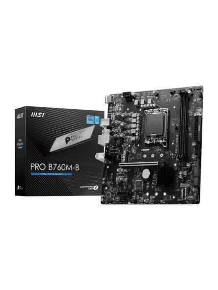 Msı Pro B760M-B DDR4 4800Mhz (OC) M.2 1700p mATX Anakart ürün görseli 1