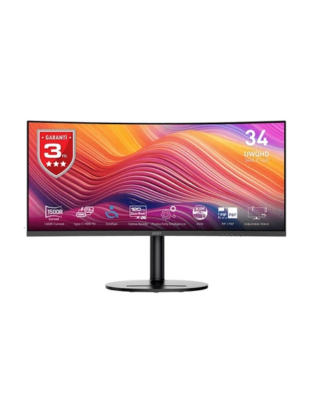 MSI Modern MD342CQP 34" 1 ms UWQHD Curved 120 Hz Oyuncu Monitörü ürün görseli 1