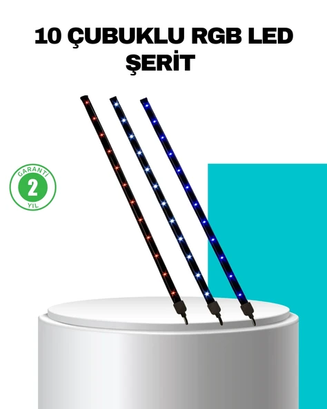 Led Meteor Yağmur Işığı 10 Adet Çubuk Kayan Yıldız Efektli ürün görseli 1