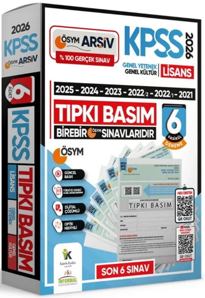 İnformal Yayınları 2026 KPSS Lisans ÖSYM Çıkmış Soru Tıpkı Basım 12 li Deneme Paketi ürün görseli 1